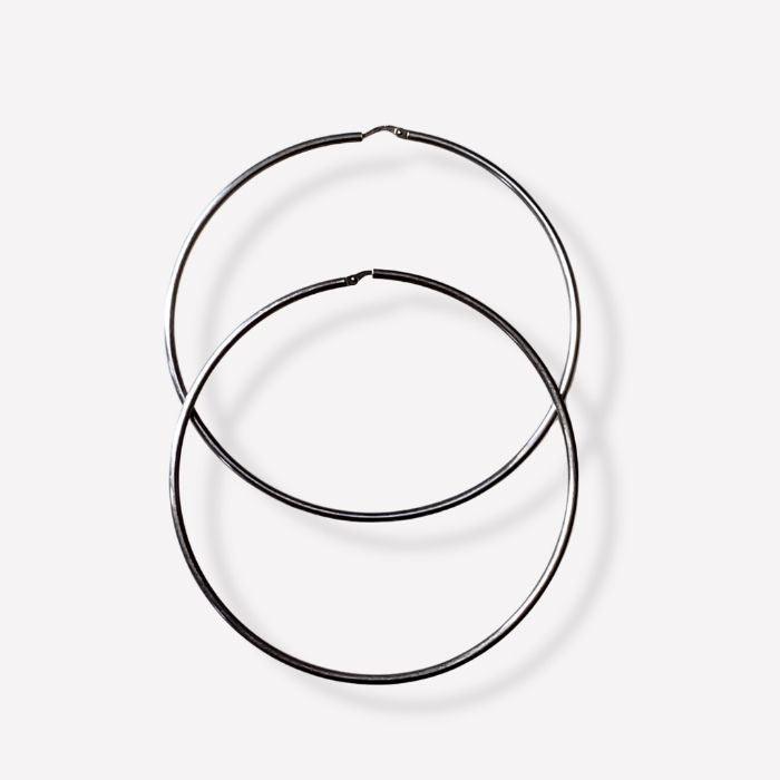 Extra large sterling silver hoop earrings