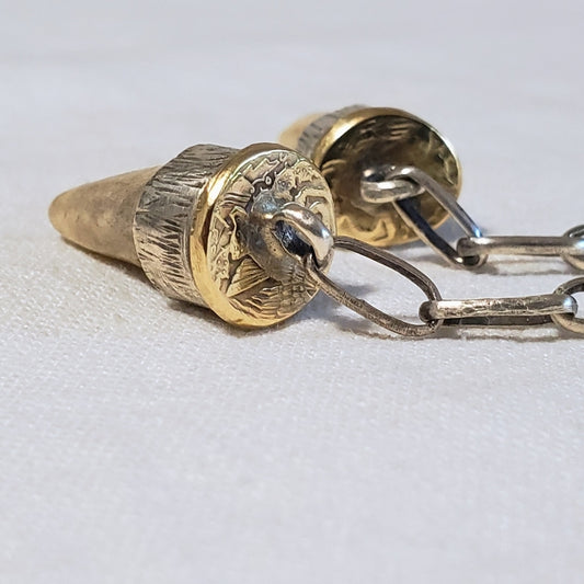 Sterling silver and horn tip earrings