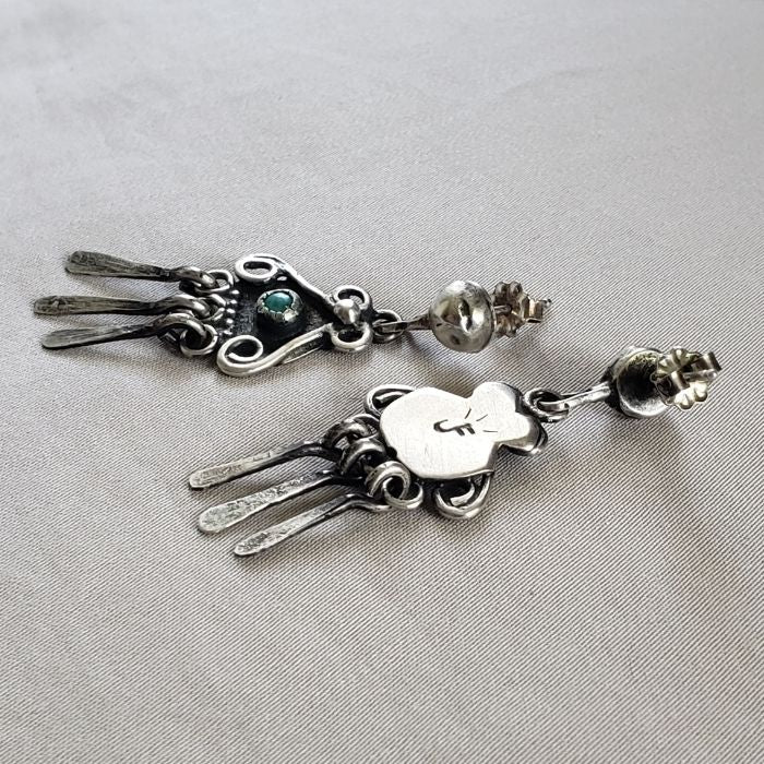 Vintage inspired turquoise dangle earrings