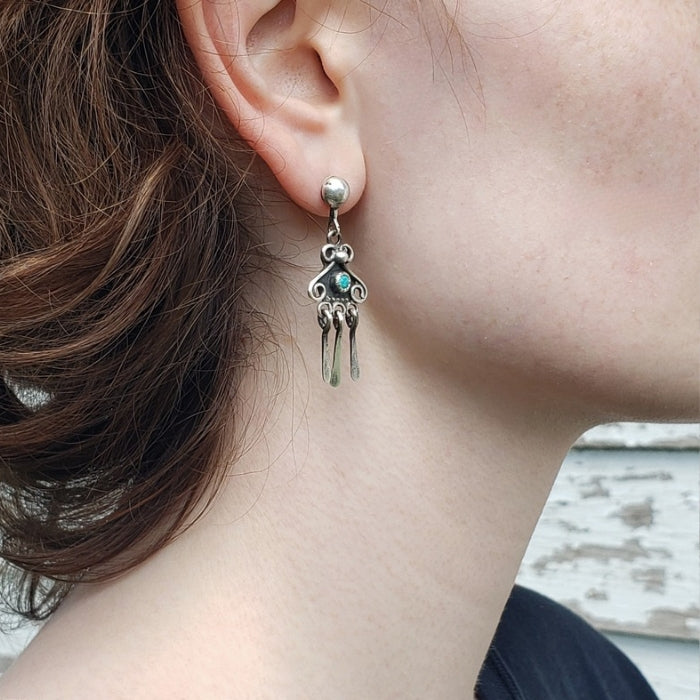 Vintage inspired turquoise dangle earrings