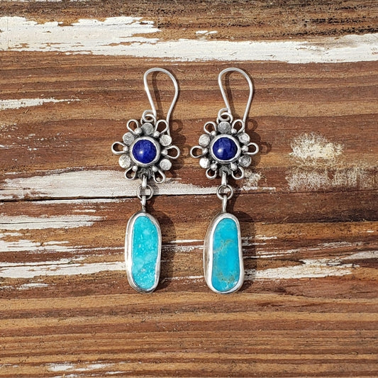 Turquoise and lapis earrings