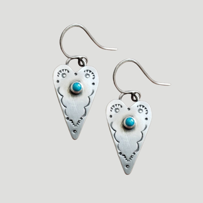 Turquoise heart earrings