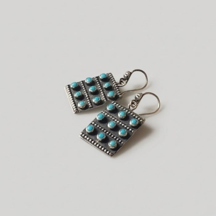 Nine stone grid earrings