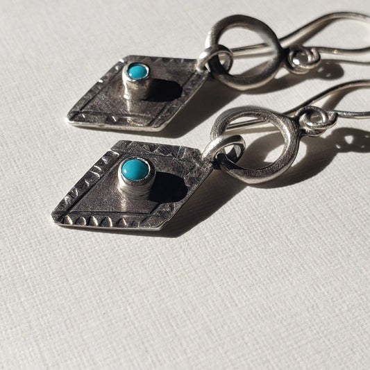 Turquoise diamond drop earrings