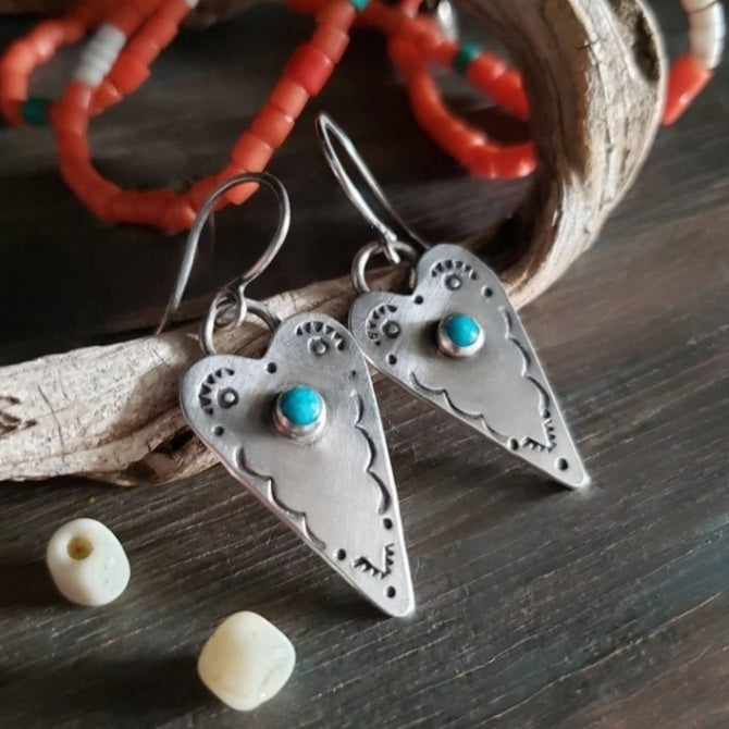 Turquoise heart earrings