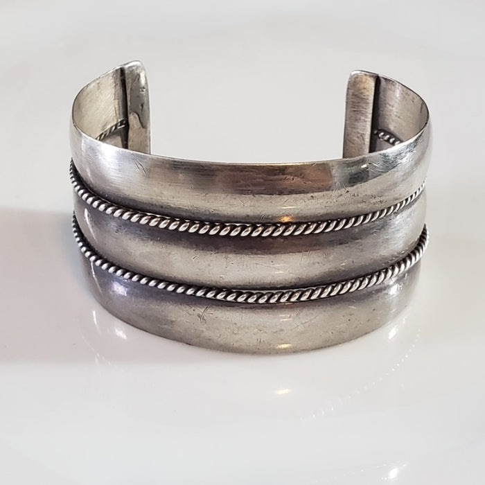 Large southwestern silver cuff bracelet