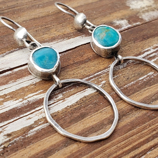 Turquoise hoop earrings