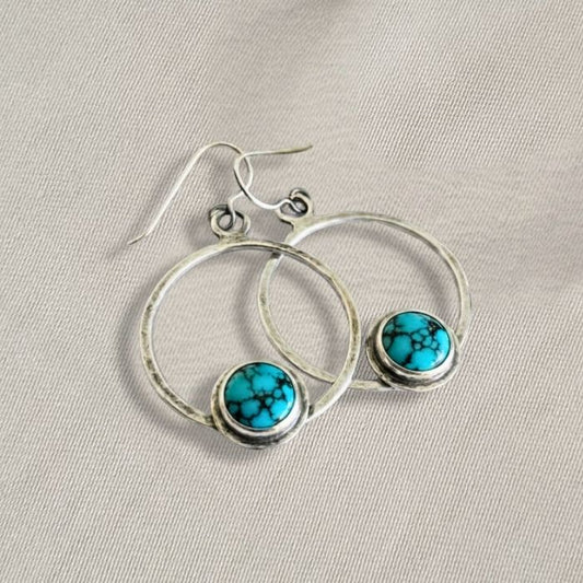 Kingman turquoise hoop earrings