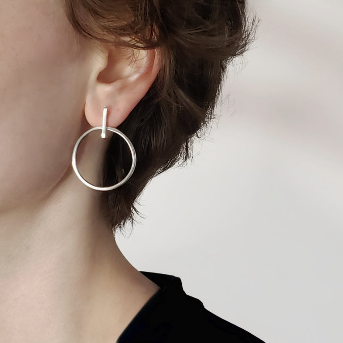 Modernist hoop earrings