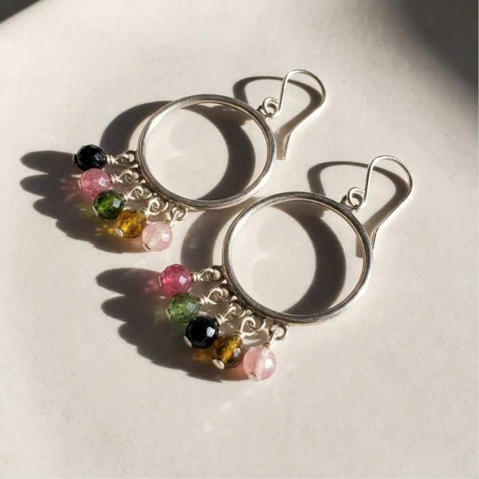Tourmaline hoop earrings