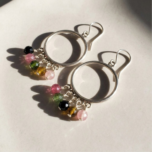 Tourmaline hoop earrings