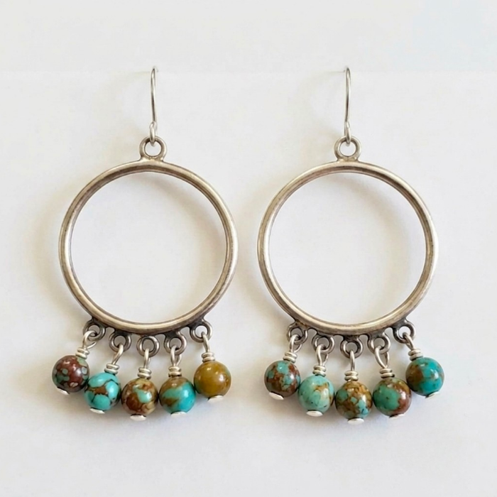 Turquoise hoop earrings