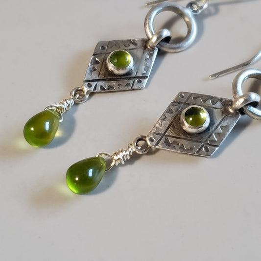 Peridot drop earrings