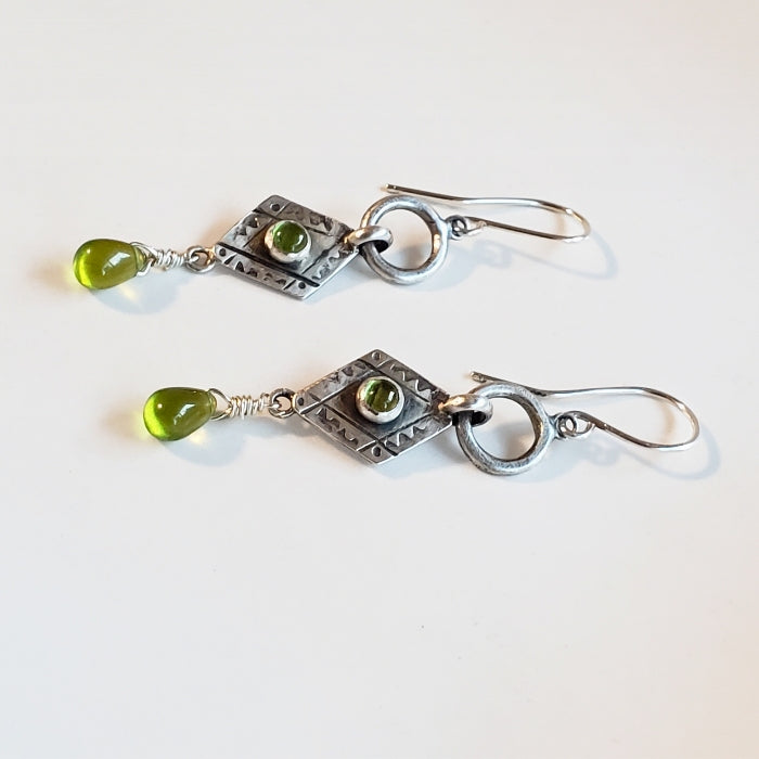 Peridot drop earrings