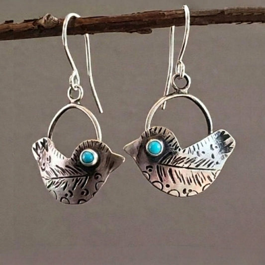 Sterling silver bird earrings