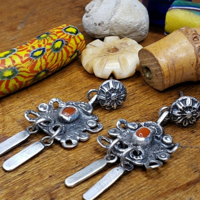 Rustic coral earrings