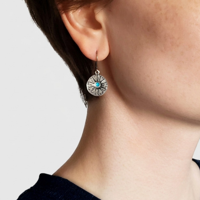 Rustic turquoise earrings