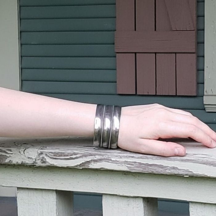 Large southwestern silver cuff bracelet