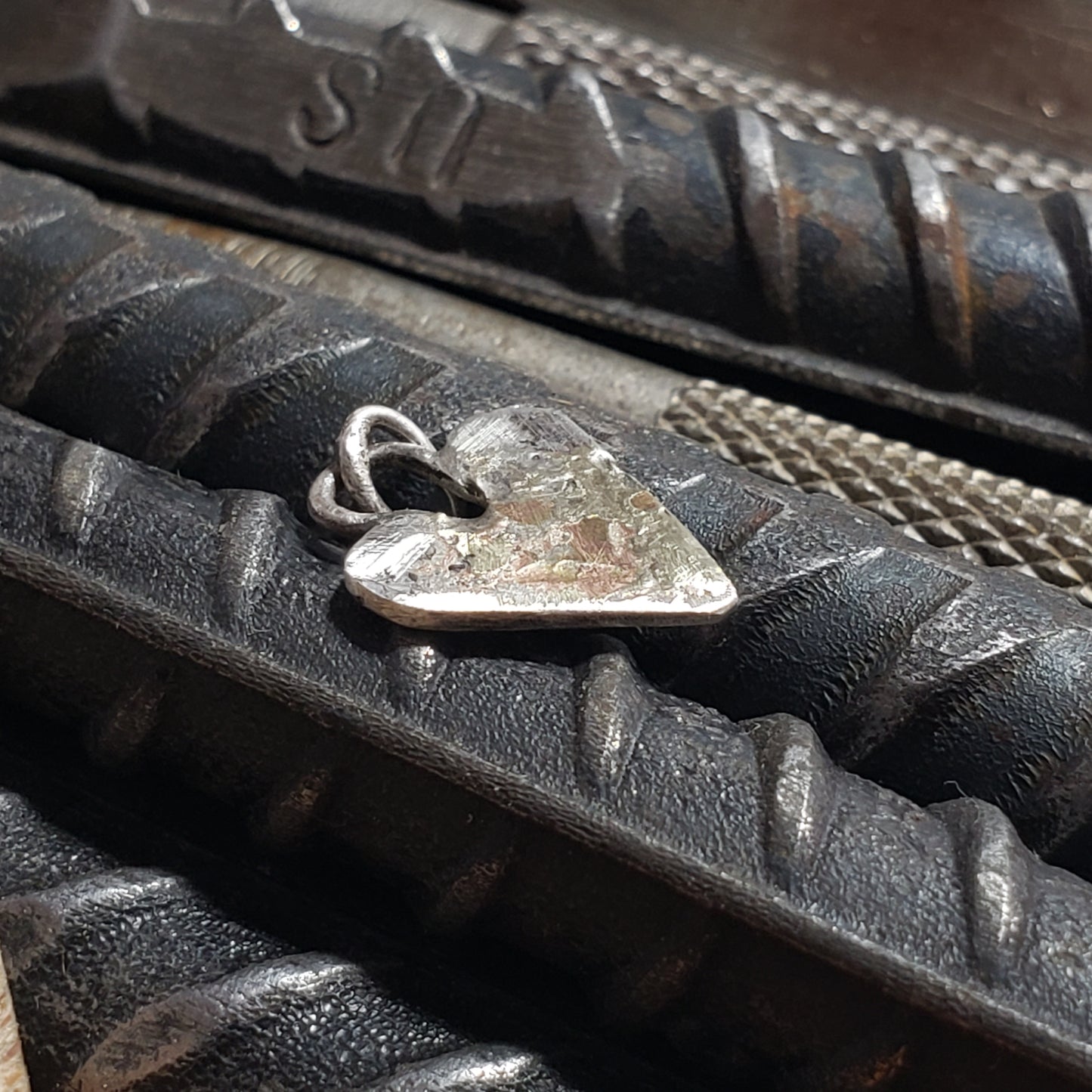 Small sterling silver heart charm pendant