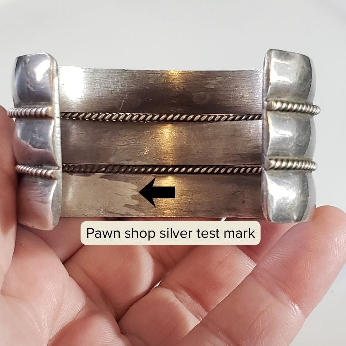 Large southwestern silver cuff bracelet