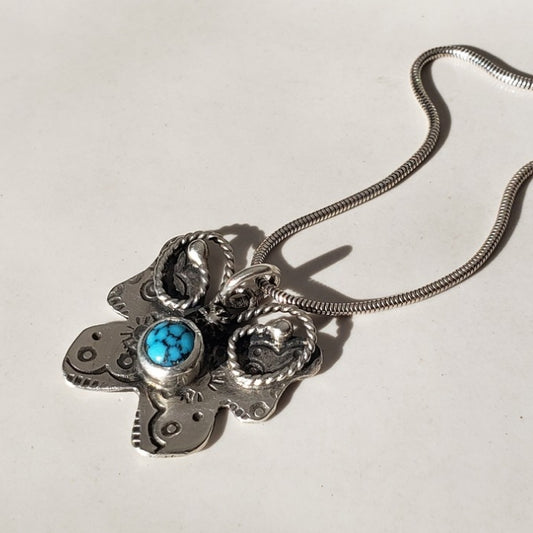 Turquoise butterfly pendant