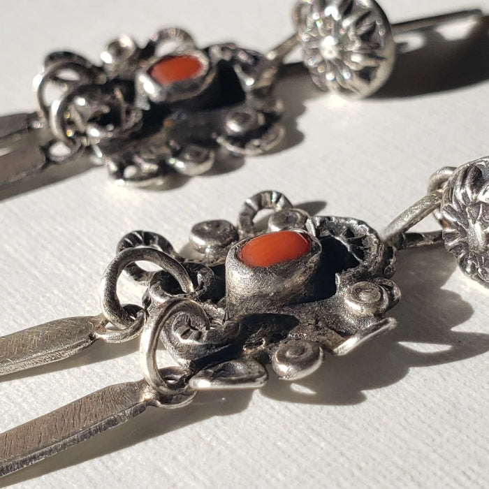 Rustic coral earrings