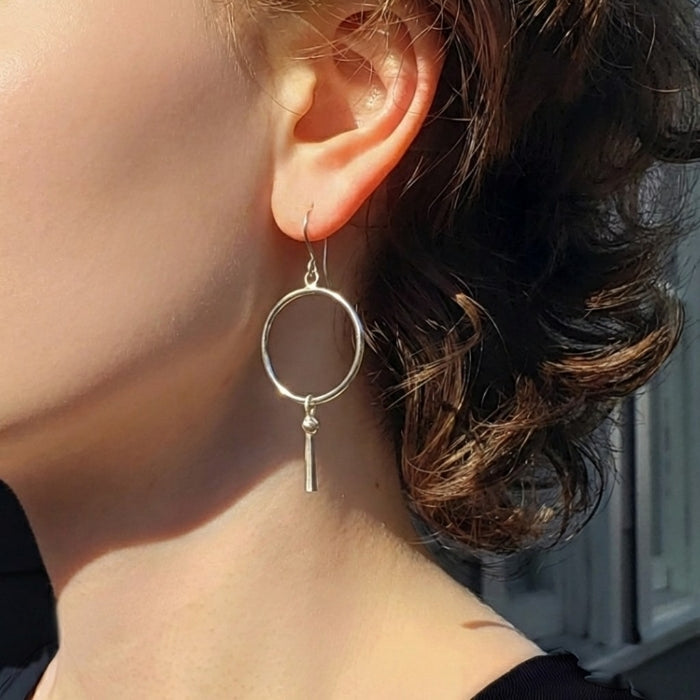 Silver earrings with dangle