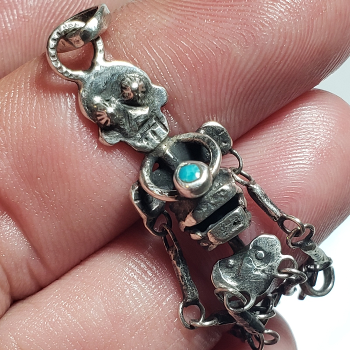 Little scrappy articulated skeleton pendant necklace