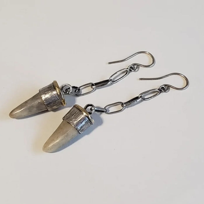 Sterling silver and horn tip earrings 