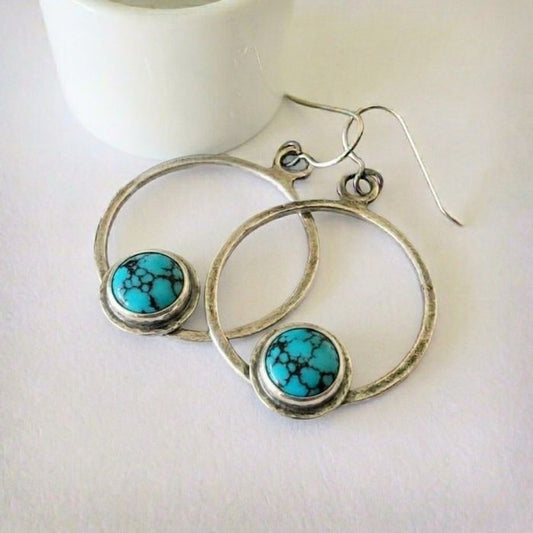 Kingman turquoise hoop earrings