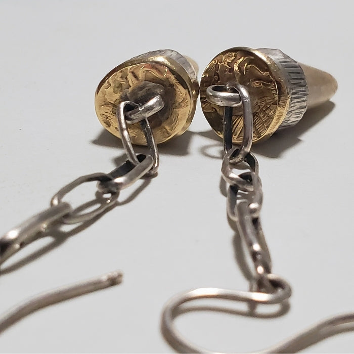 Sterling silver and horn tip earrings