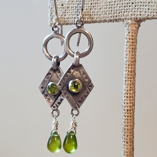 Peridot drop earrings