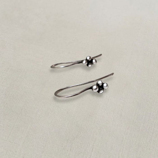Silver hook earrings with spheres