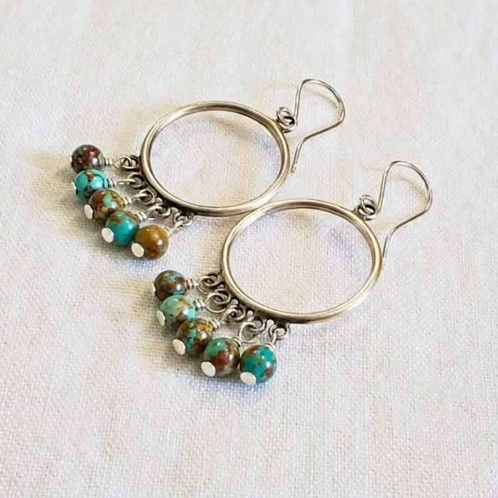 Turquoise hoop earrings