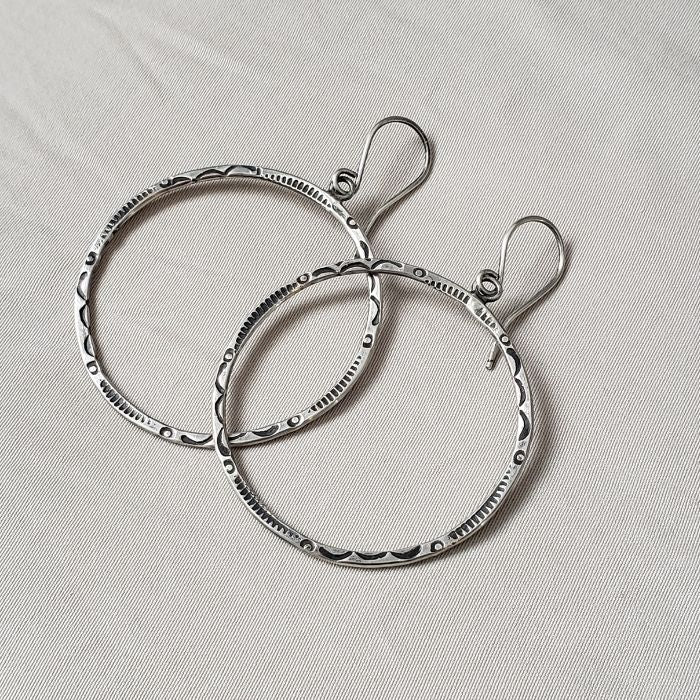 Stamped hoop earrings