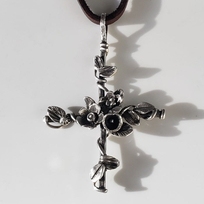 Vine cross pendant