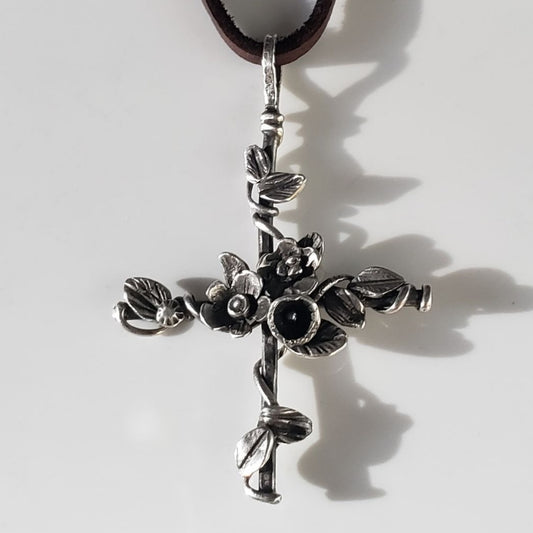 Vine cross pendant