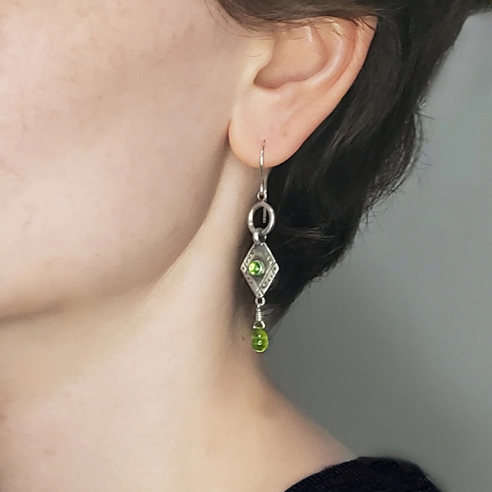 Peridot drop earrings