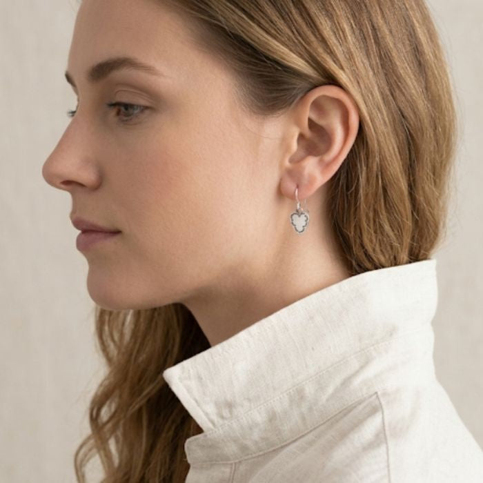 Sterling silver heart earrings with stamping