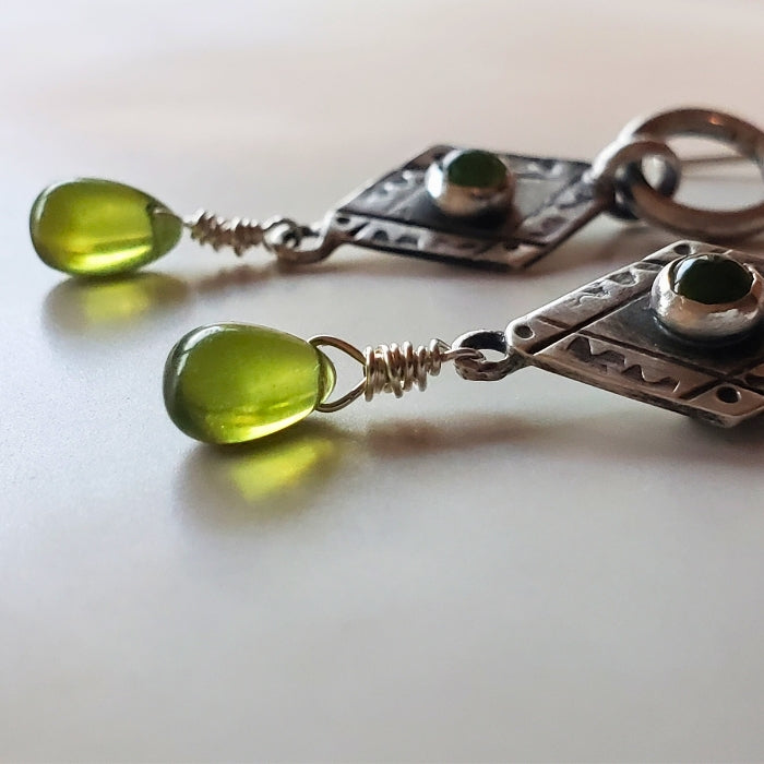 Peridot drop earrings