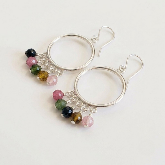 Tourmaline hoop earrings