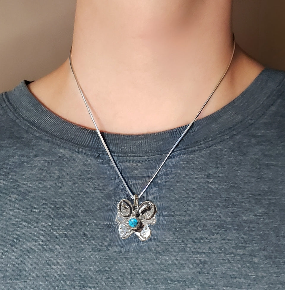 Turquoise butterfly pendant