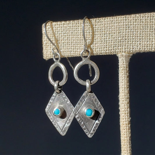 Turquoise diamond drop earrings