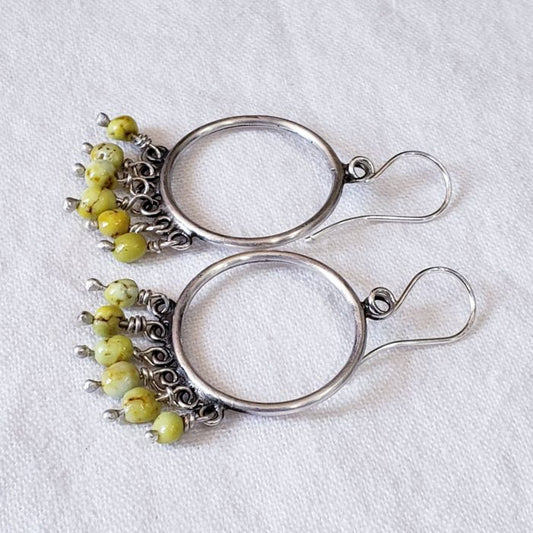 Gemstone hoop earrings