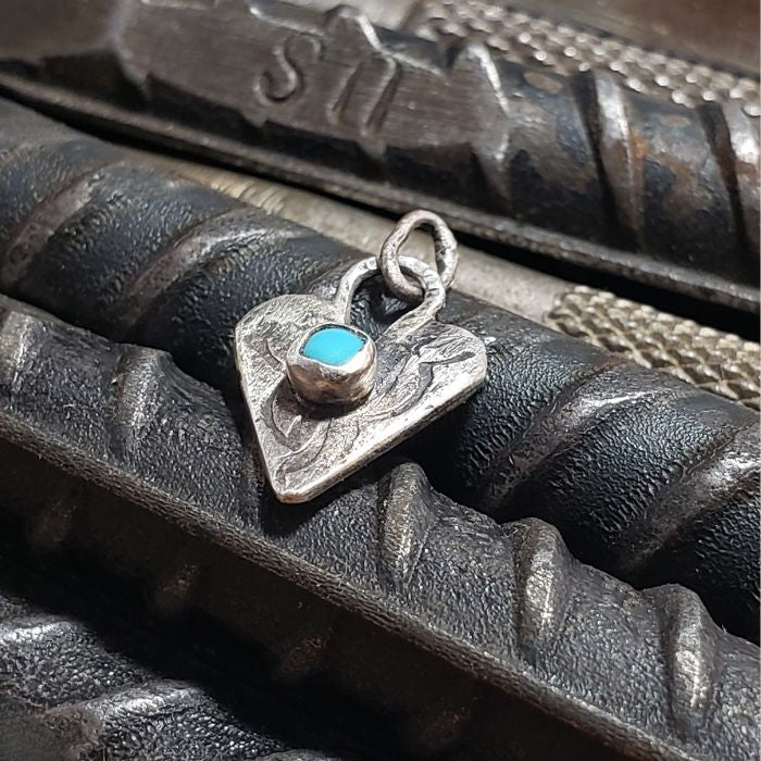 Small sterling silver heart charm pendant