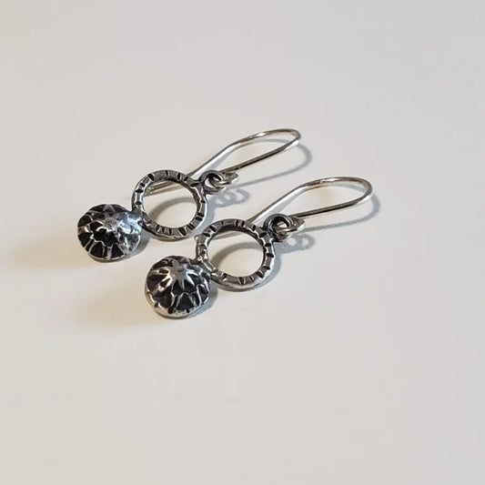Carved flora earrings