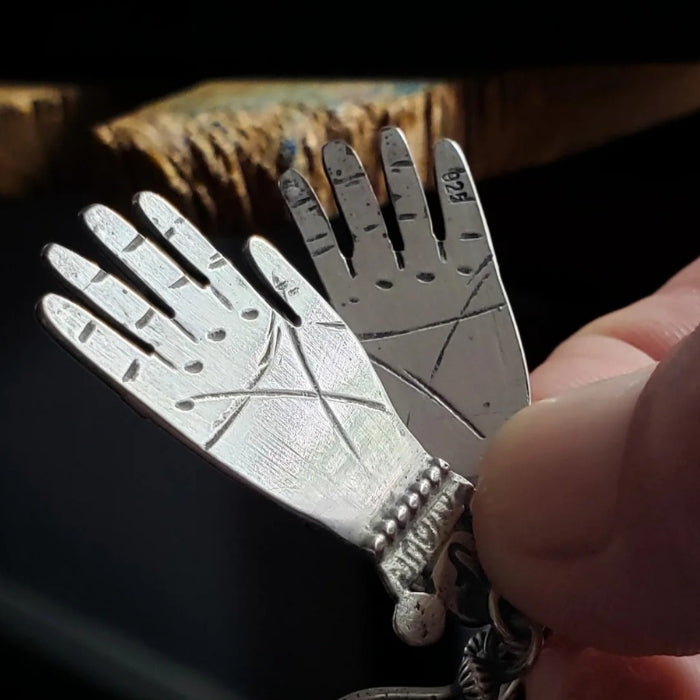 Sterling silver hand earrings