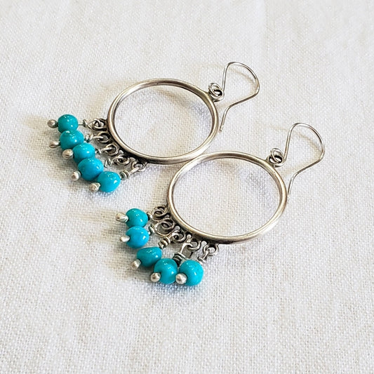 Turquoise hoop earrings