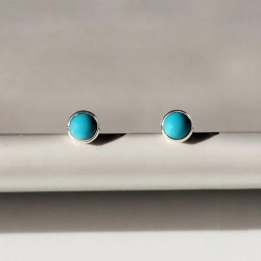 Small turquoise stud earrings