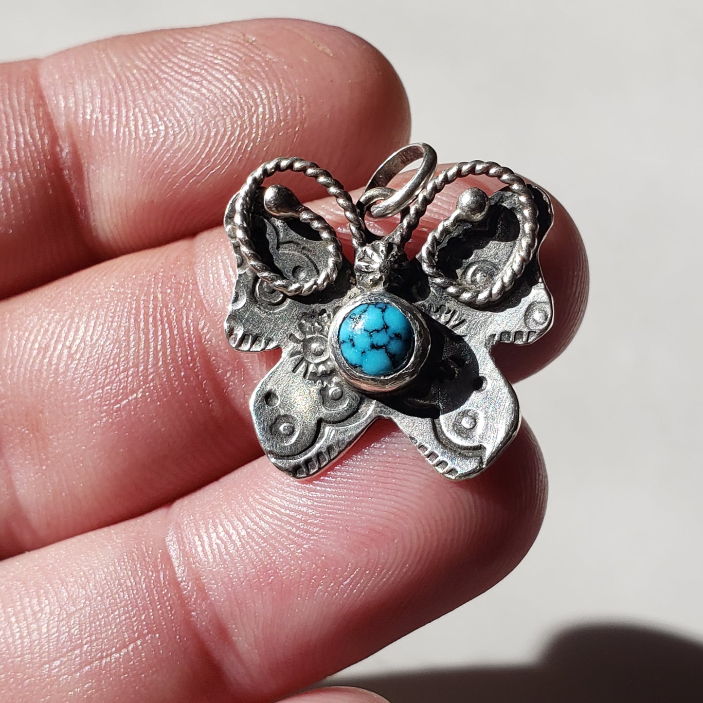 Turquoise butterfly pendant